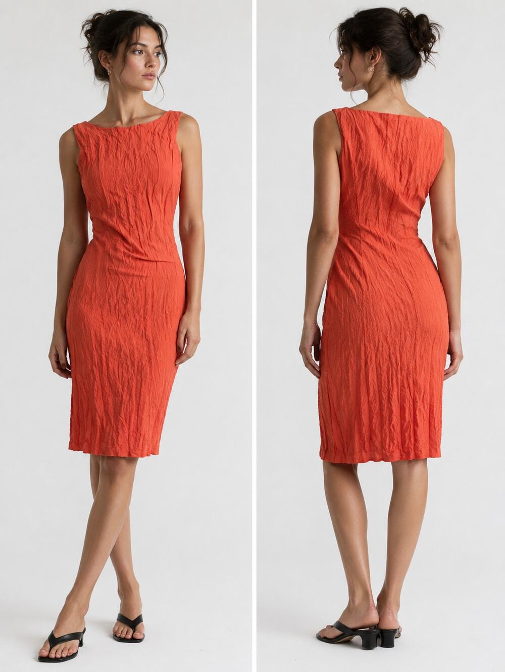 Dieter Bennett Jake Designer Dress 10 NWT 90s European Minimalist Crinkle Dress